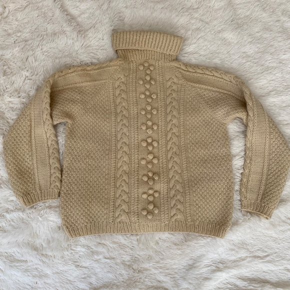 Vintage Hand-Knit Wool Turtleneck Sweater - Picture 12 of 12